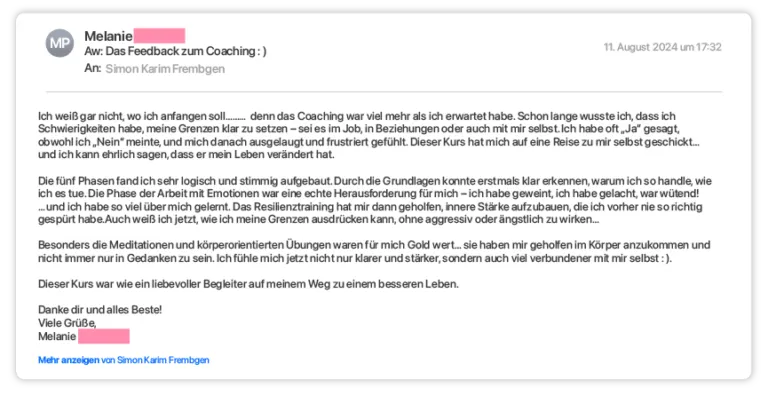 Feedback via E-Mail