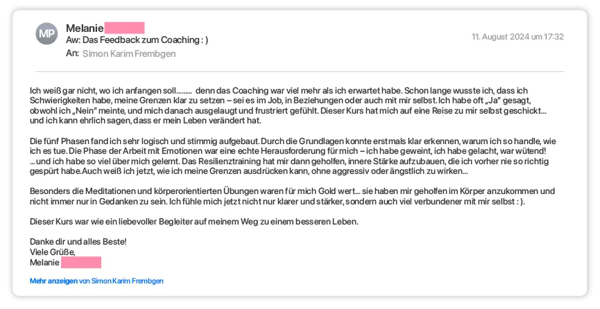Rückmeldung per E-Mail