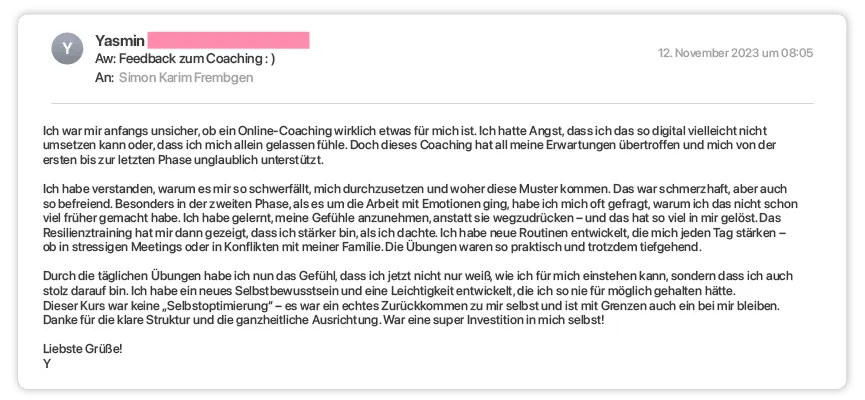 Rückmeldung per E-Mail