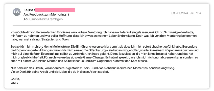 Rückmeldung per E-Mail
