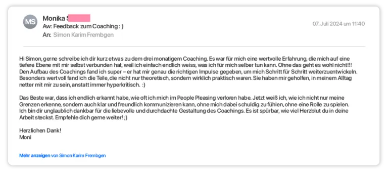 Feedback via E-Mail