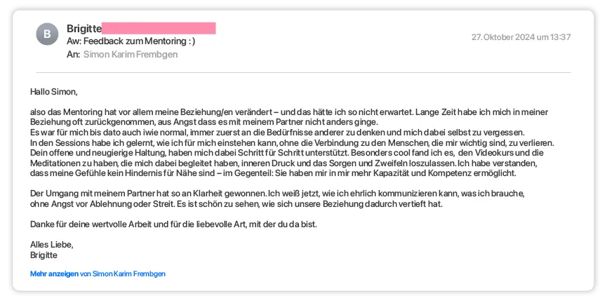 Rückmeldung per E-Mail