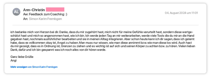 Rückmeldung per E-Mail