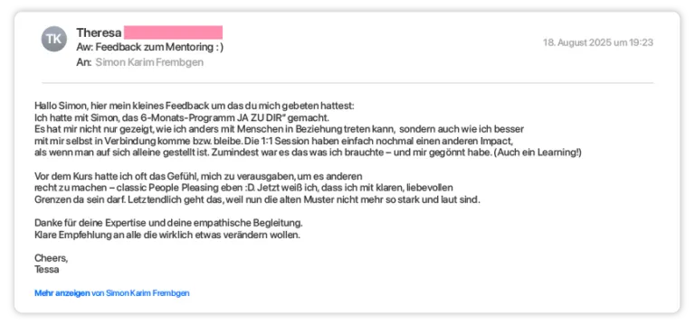 Feedback via E-Mail