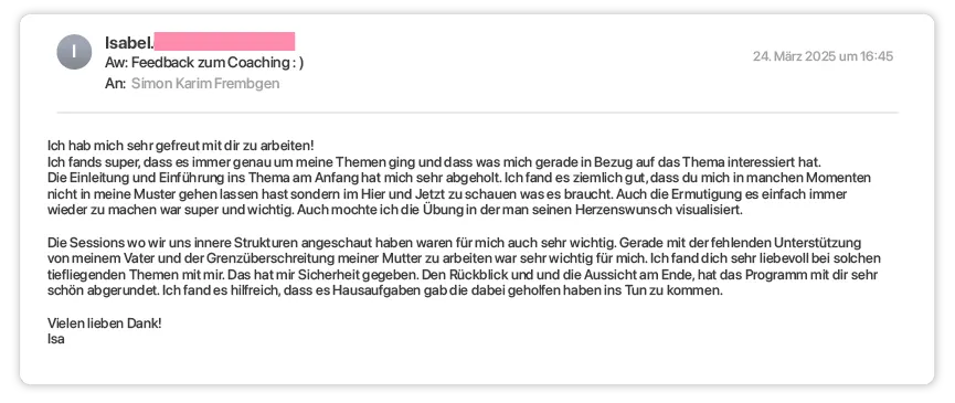 Rückmeldung per E-Mail